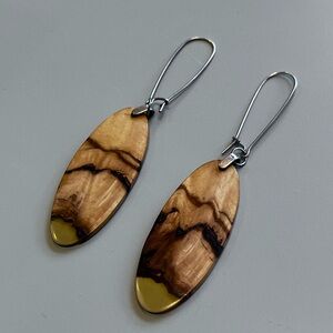 Elegant Wooden Drop Earrings